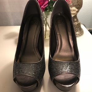 Glitter platform heels